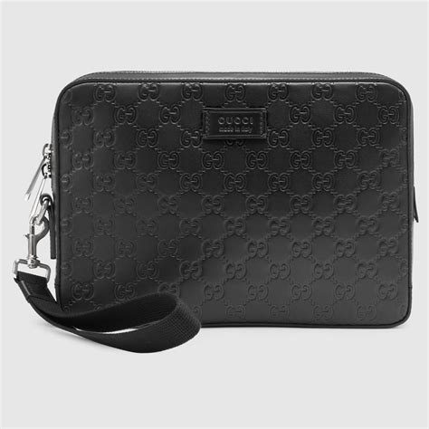 gucci black leather clutch bag|Gucci clutch bag for men.